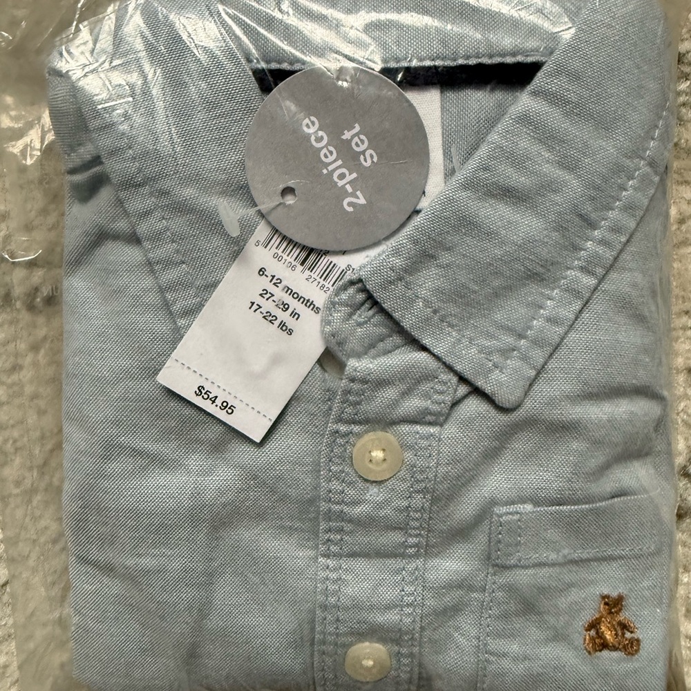 GAP Kids Light Blue Button Down Shirt Set